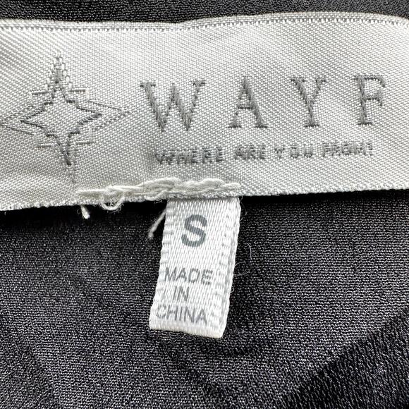 Wayf Dolman Long Sleeve Mini Dress Floral Cocktail Elastic Waist Black S NWOT - Picture 3 of 6